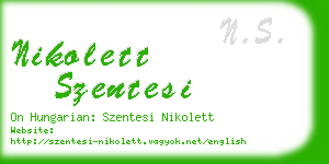 nikolett szentesi business card